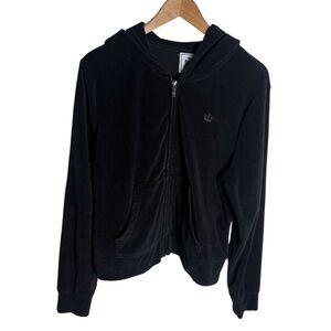 Juicy Culture black Terrycloth full front zipper hoodie jacket with pockets